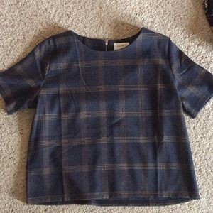EVERLY crop plaid shirt
